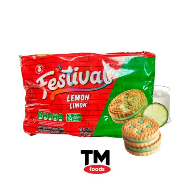 Festival Galletas Rellenas Sabor a Limón 4x12 Unidades